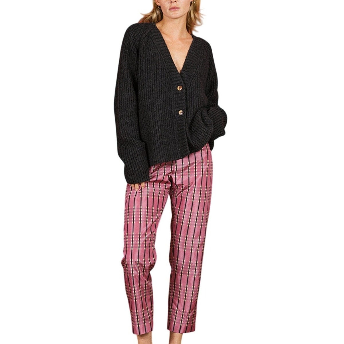 Ciao Lucia Cozy Charcoal Donni Size S Cardigan
